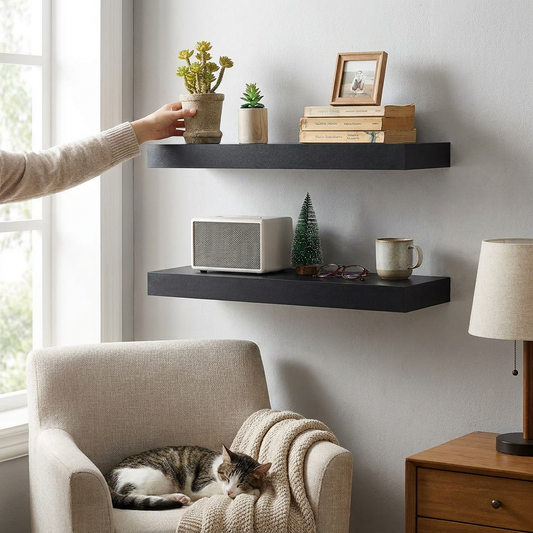 Floating Shelf Black lifestyle