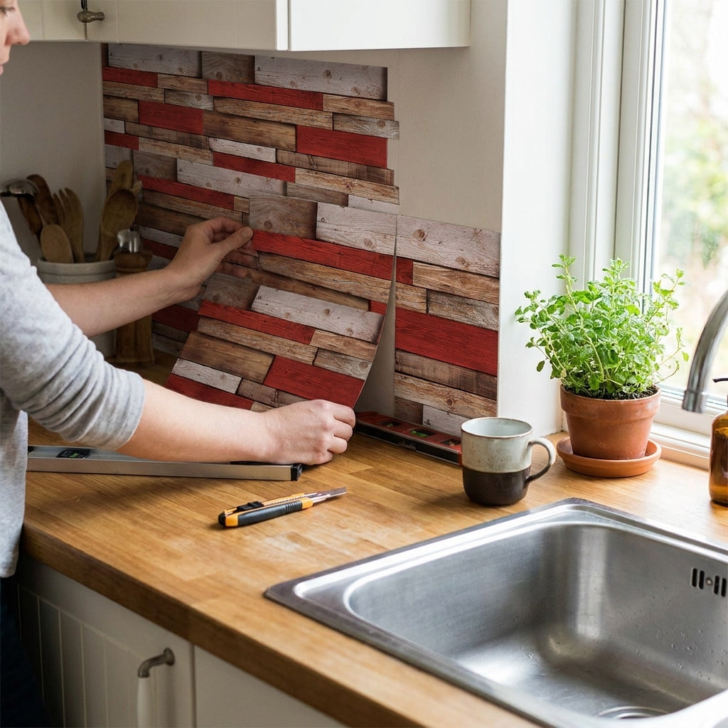 Red Wood Grain Wallpaper lifestyle
