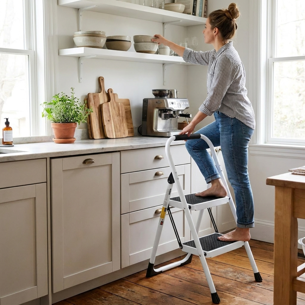 2 Step Ladder White lifestyle
