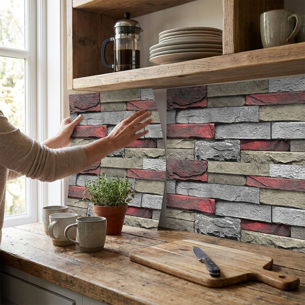 Red Stone Brick Sticker lifestyle
