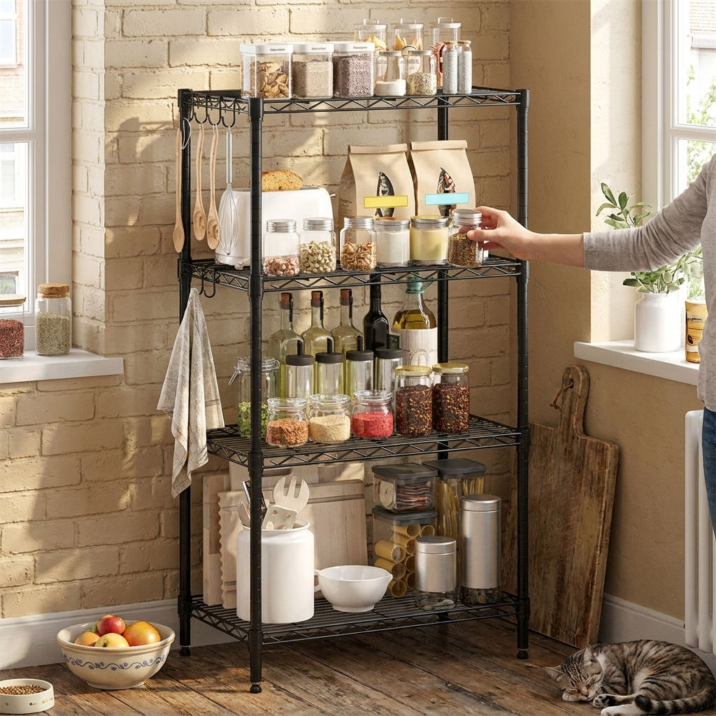 4-Tier Wire Shelving lifestyle