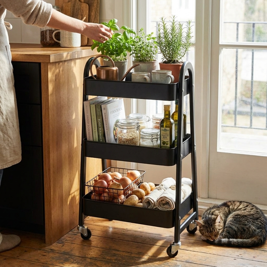 3-Tier Rolling Cart Metal lifestyle