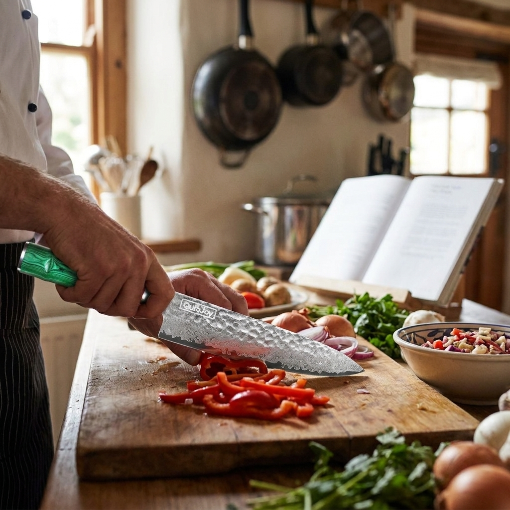 Chef Knife Damascus lifestyle