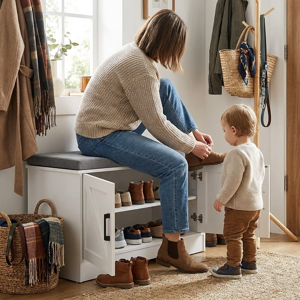 Wooden Shoe Cabinet lifestyle